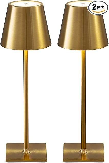 KDG 2 Pack Cordless Table Lamp,Portable LED Desk Lamp, 4000mAh Battery Operated, 3 Color Stepless... | Amazon (US)