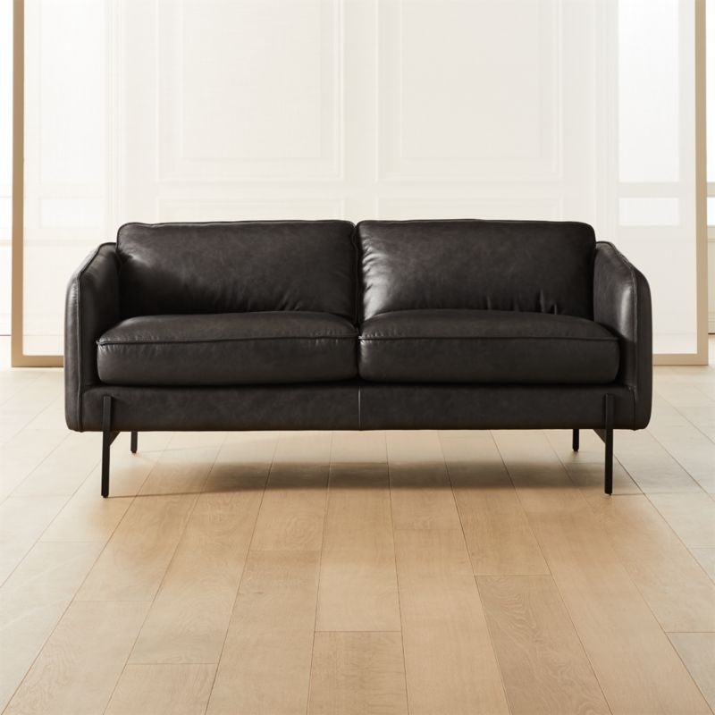 Hoxton Leather Modern Loveseat + Reviews | CB2 | CB2