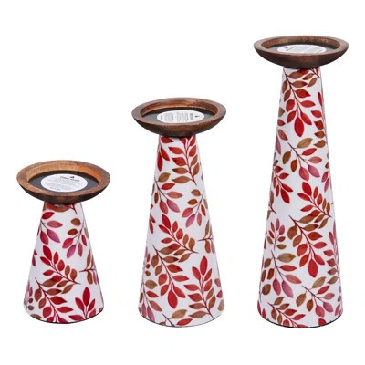 Pink Florals Candleholder Set of 2 | Wayfair North America