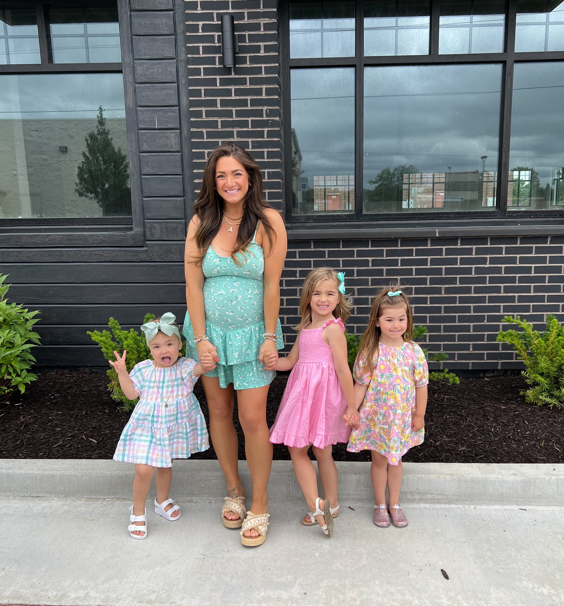Walmart dresses for the win! My dress is so soft and stretchy with adjustable straps and built in padding! I sized up to a medium for the bump/length!! I sized down in the girls (they are a little petite). Kenna is 6 in a 4T, Jayci is 4 in a 3T, and Parker is 2 in the 18 month. Sandals all true to size. Let me know in the question box if you have any questions! 
Summer dress. Maternity option. Summer sandals. Dresses. Add boots and this dress totally works for a country concert outfit! 

#LTKStyleTip #LTKFamily #LTKKids