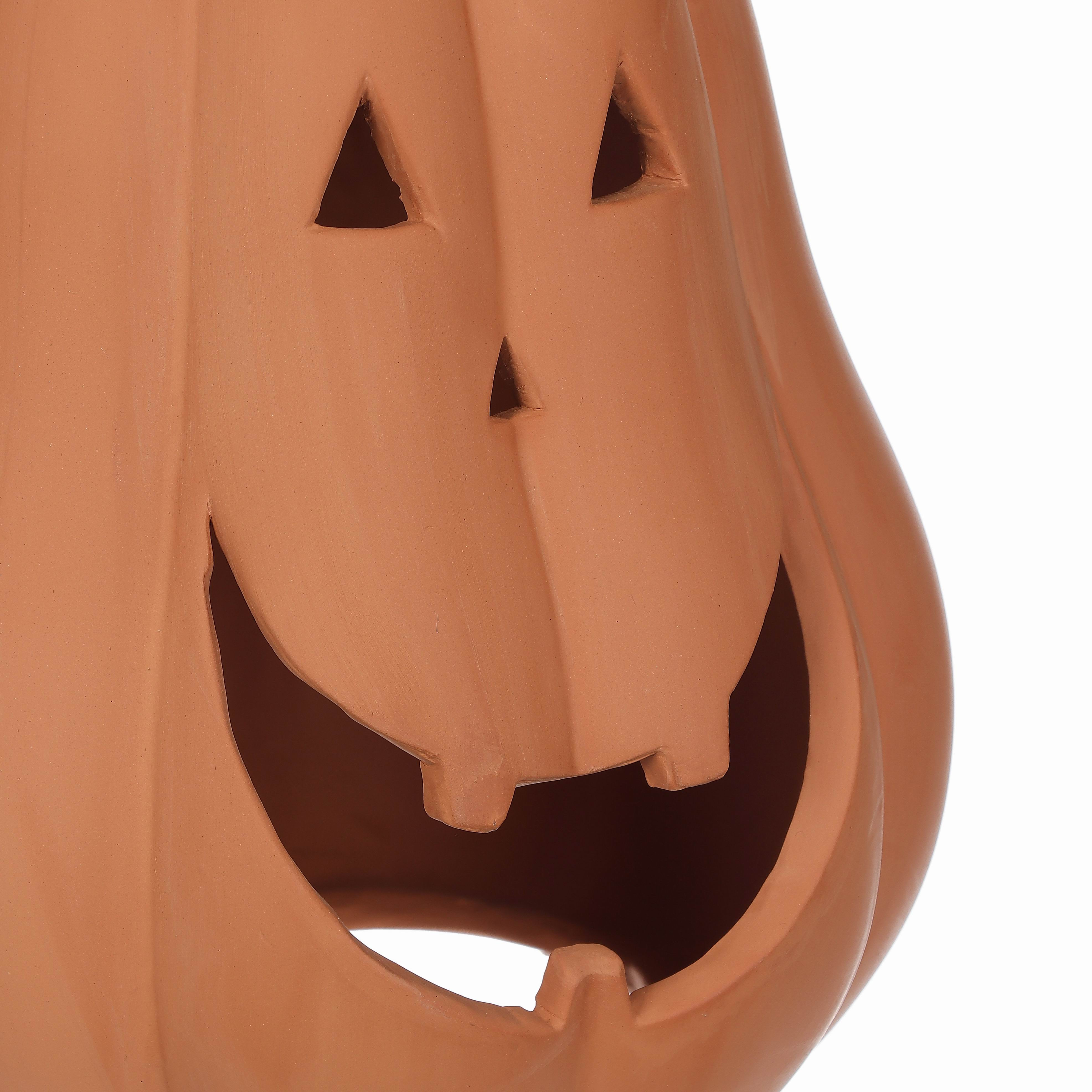 Halloween Outdoor/Indoor Tall Brown Happy Jack Clay Lantern Decor, 13 in, by Way To Celebrate | Walmart (US)