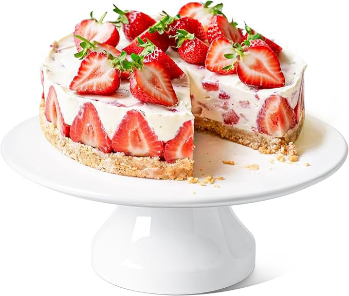 LE TAUCI 10 Inch Cake Stand, Wedding Cake Stands for Party, Ceramic Cake Plate with Wide Base, Ro... | Amazon (US)