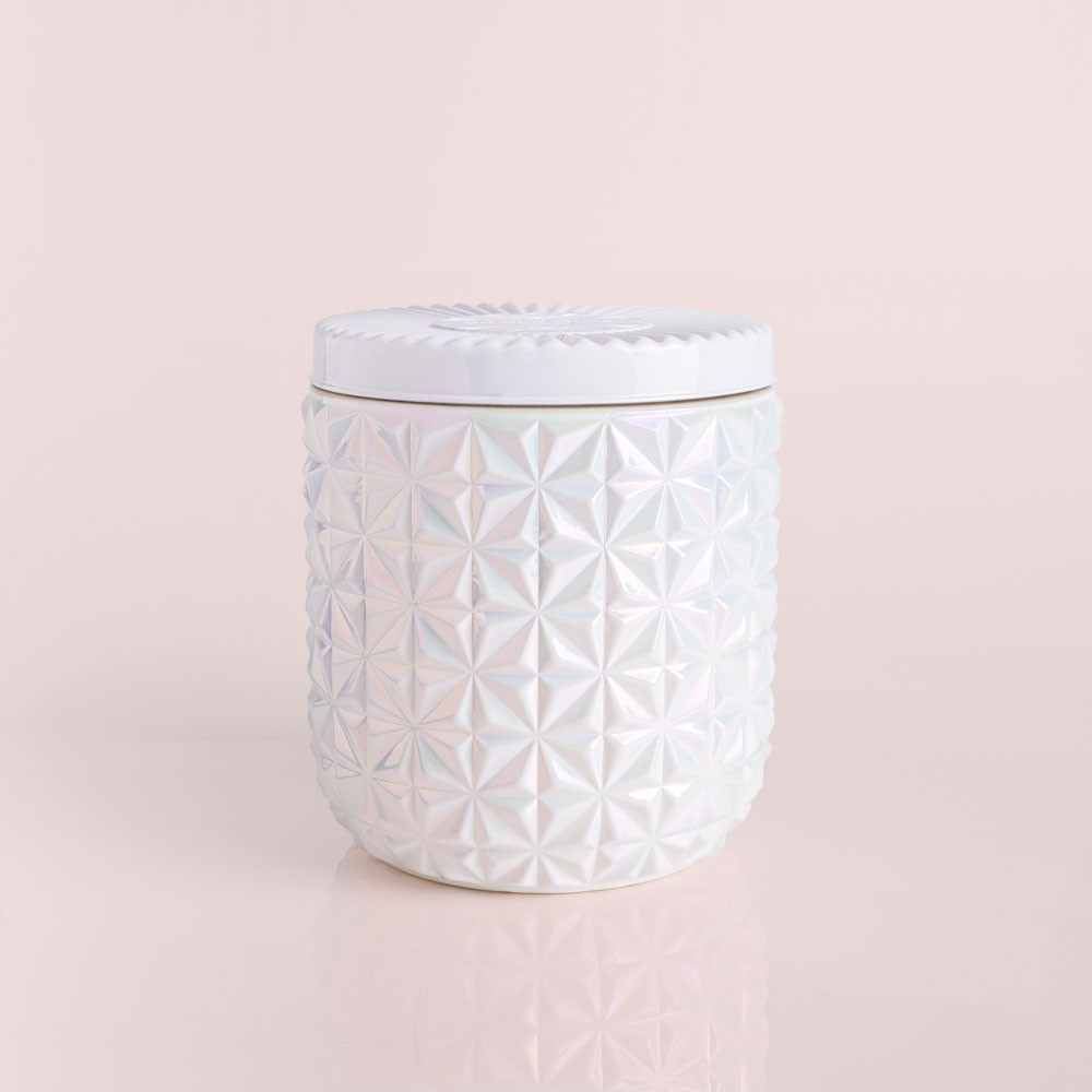 Volcano White Opal Jumbo Gilded Faceted Jar | Capri Blue | Capri-Blue