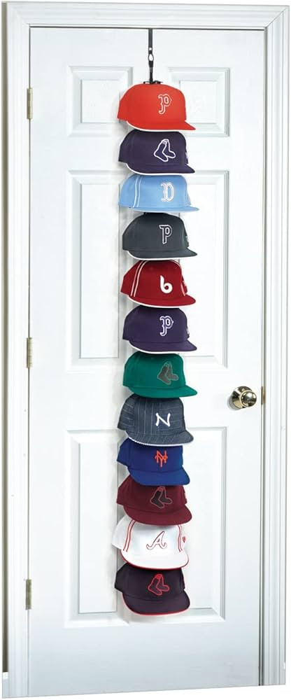 Perfect Curve Cap Rack System 36 – Baseball Cap Organizer (12 clips hold up to 36 caps,Black) | Amazon (US)