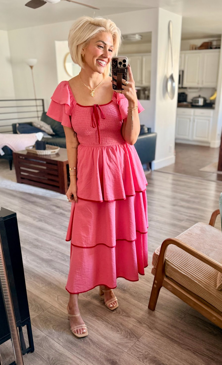 This dress is perfect for Valentine's Day!! Dress: Small Shoes: TTS 

 #LTKValentine #LTKootd #LTKSaleAlert