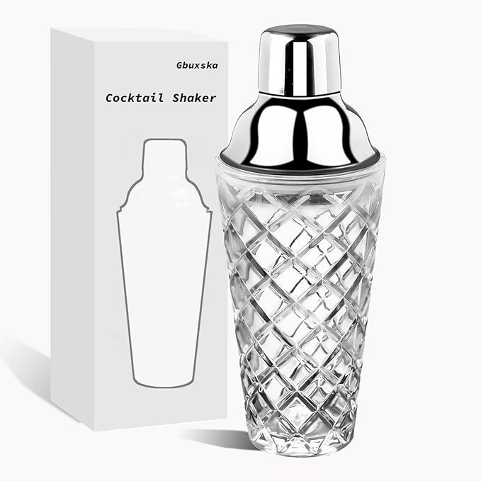 Gbuxska Glass Cocktail Shaker Kit, 14.2 Ounce Martini Mocktail Making Set with Leakproof Metallic... | Amazon (US)