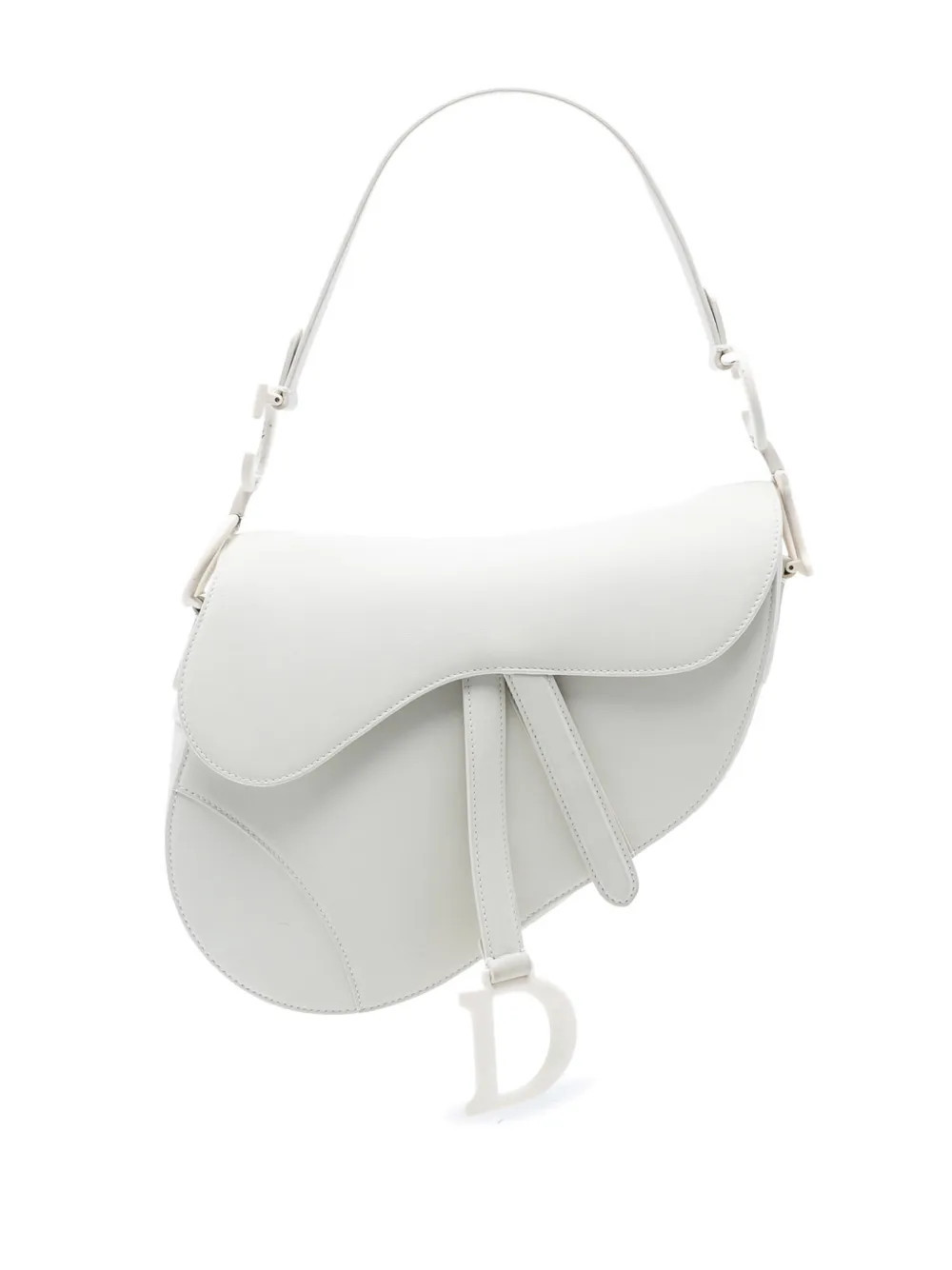 Christian Dior Pre-Owned 2019 Ultra Matte Calfskin Saddle Bag shoulder bag - White | Farfetch Global