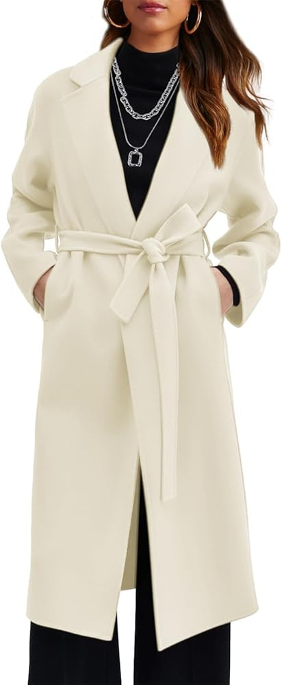 Duyang Women's Wool Blend Coat Oversized Long Winter Dress Coats for Women Thicken Warm Pea Coat ... | Amazon (US)