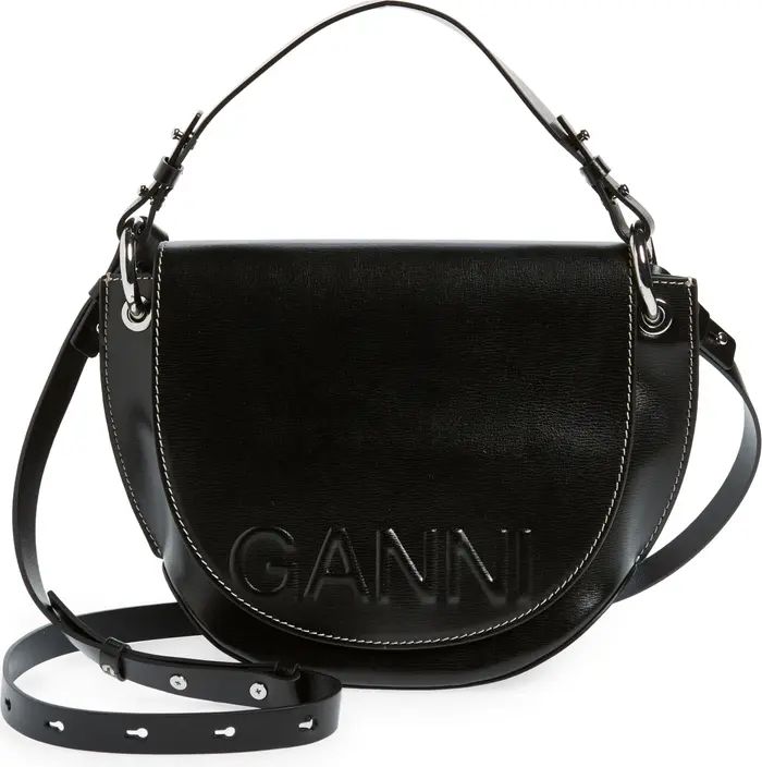 Ganni Banner Logo Recycled Leather Crossbody Bag | Nordstrom | Nordstrom
