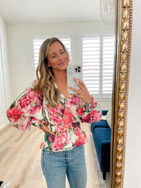 Floral top and necklace linked 🌸

Similar jeans and Mike’s linked from the same retailer as my originals (they’re just a few years old!)