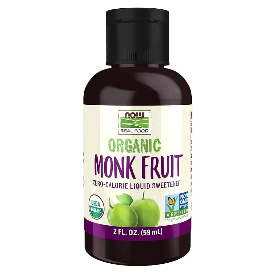 NOW Foods, Certified Organic Monk Fruit Liquid, Zero-Calorie Liquid Sweetener, Non-GMO, Low Glyce... | Amazon (US)