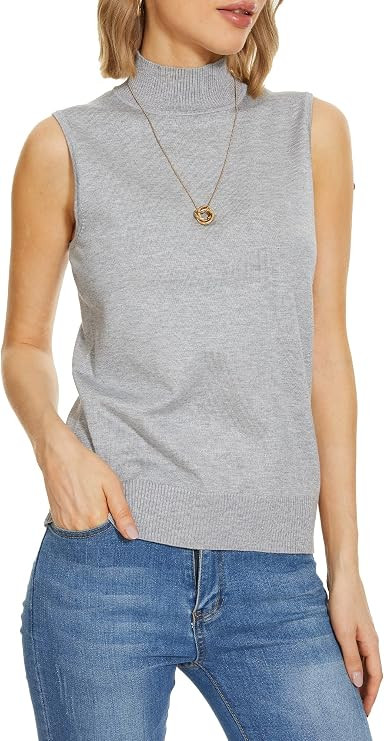 INKOFF Sleeveless Turtleneck Tops Women Mock Neck Sweaters | Amazon (US)