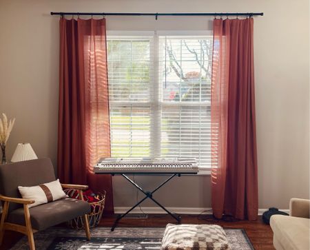 amazon rust curtains with black rod. pretty to look at
•
•
•
#amazonhome #curtains #fall #holiday #homeedit #livingroom thanksgiving #burntorange

#LTKhome #LTKfindsunder50 #LTKstyletip
