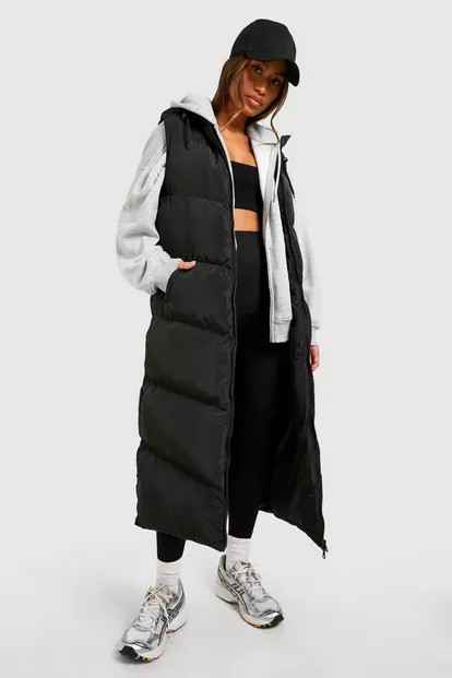Maxi Hooded Gilet | Boohoo.com (UK & IE)