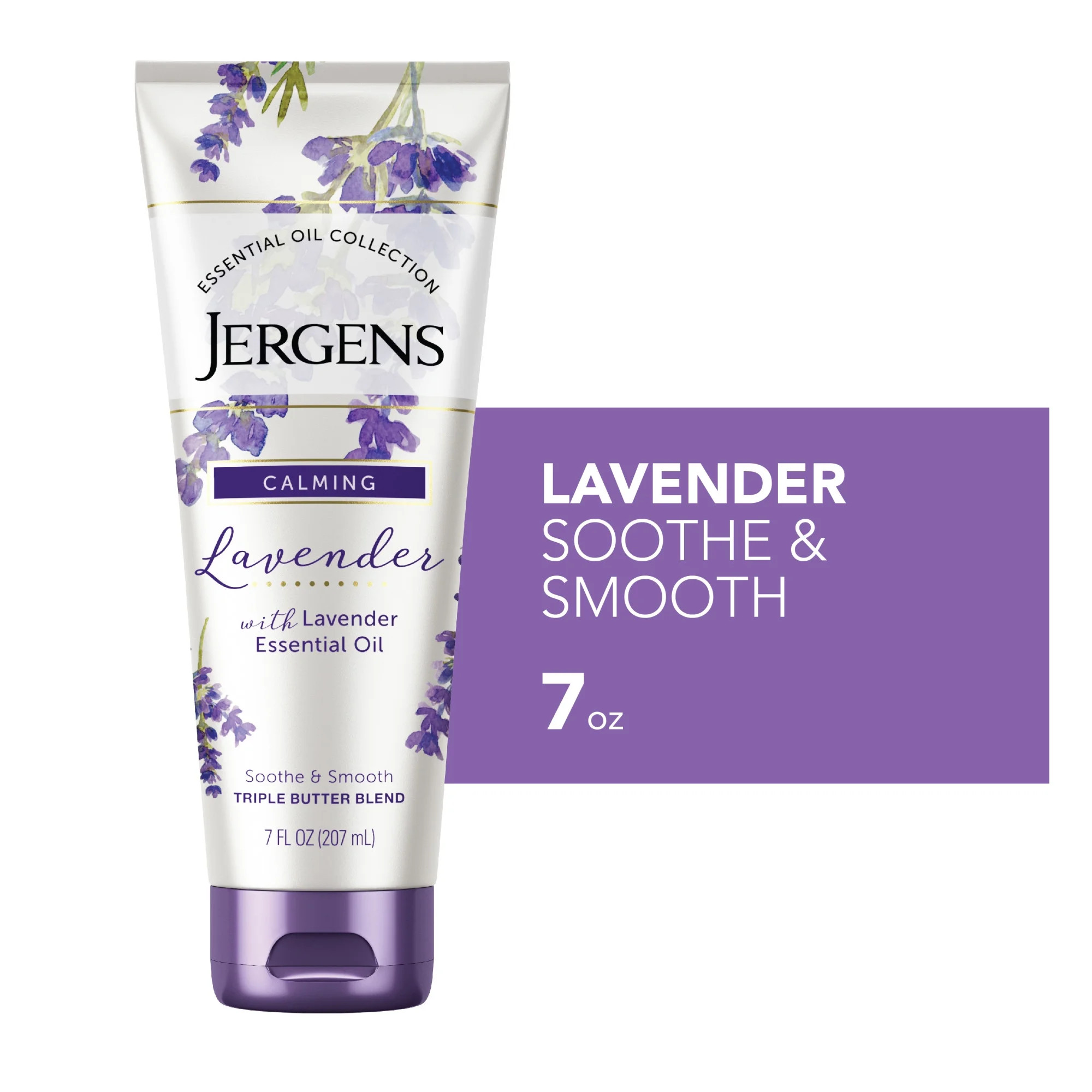 Jergens Hand and Body Lotion, Lavender Body Butter Moisturizing Lotion with Essential Oil, 7 Oz | Walmart (US)