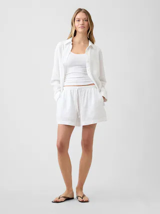 4" Pull-On Linen-Blend Shorts | Gap Factory
