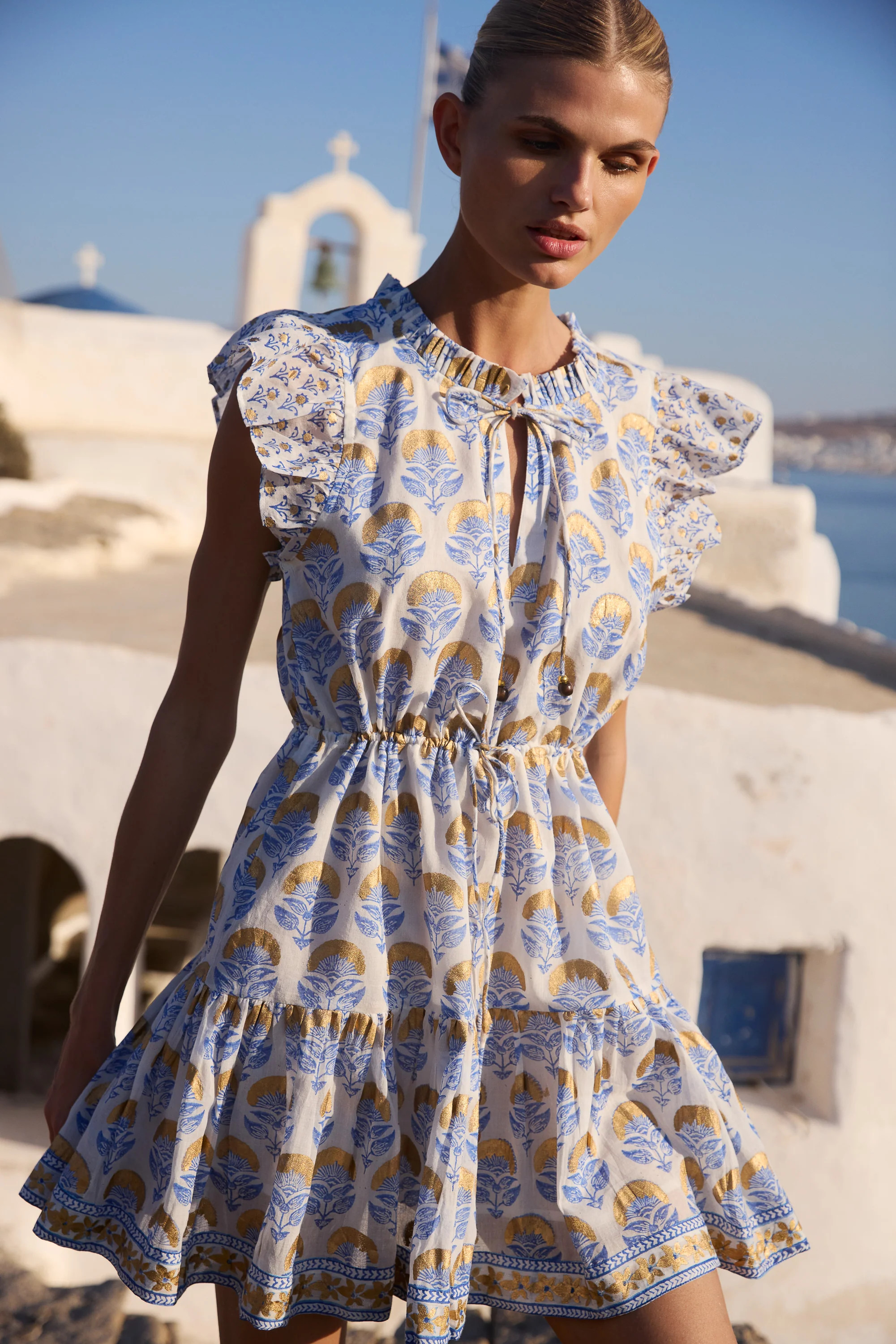 Cinched Flirty Short- Arbor Blue | Oliphant Design