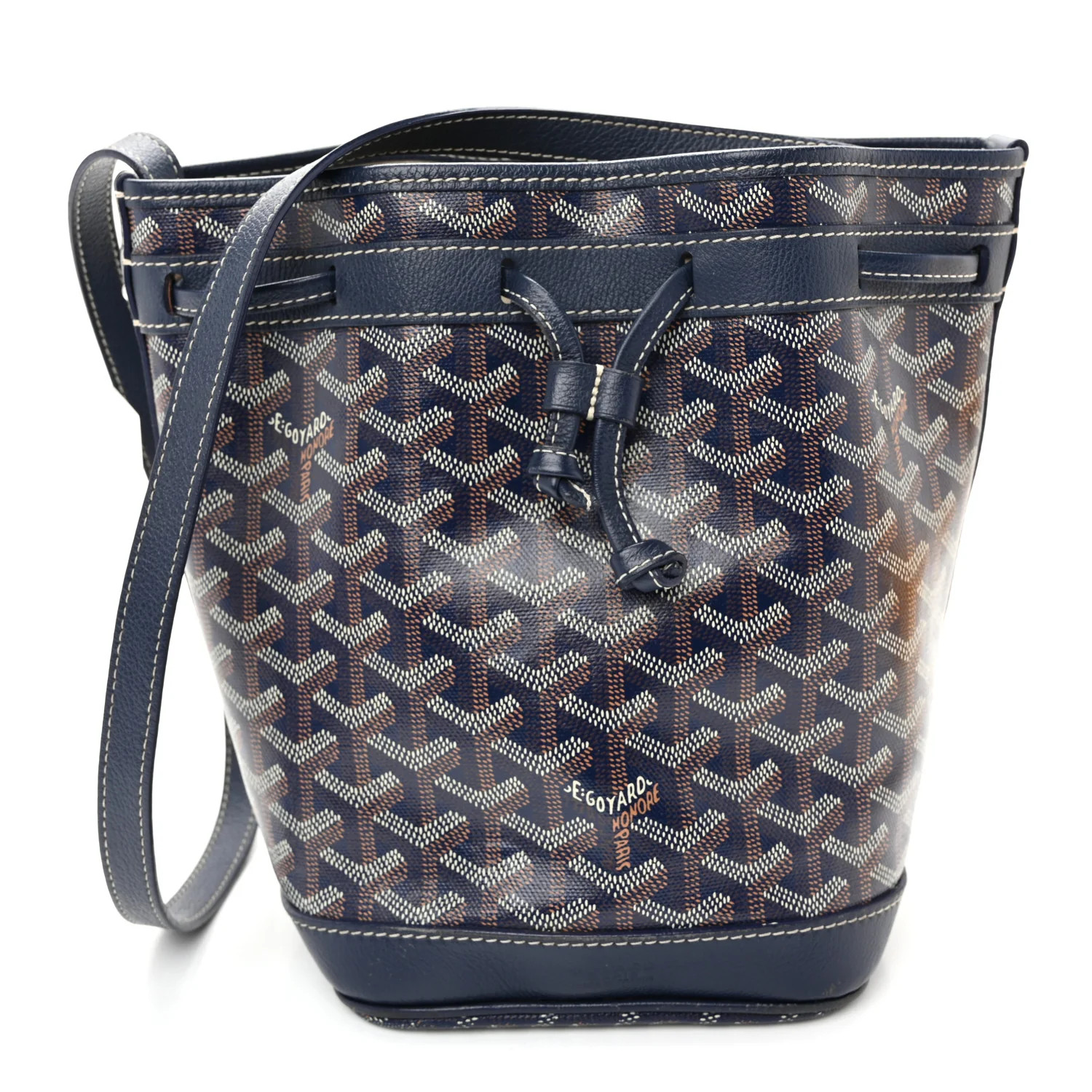 Goyard Goyardine Petit Flot Bucket Bag PM Navy 1918967 | FASHIONPHILE (US)