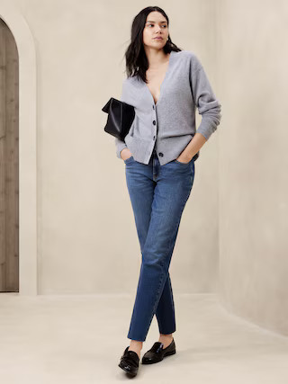 Mid-Rise Slim Raw-Hem Jean | Banana Republic Factory | Banana Republic Factory