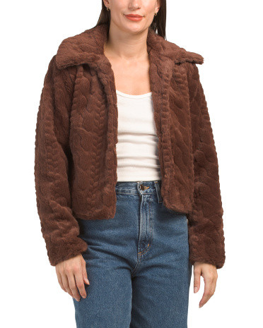 Faux Fur Cropped Jacket For Women | TJ Maxx