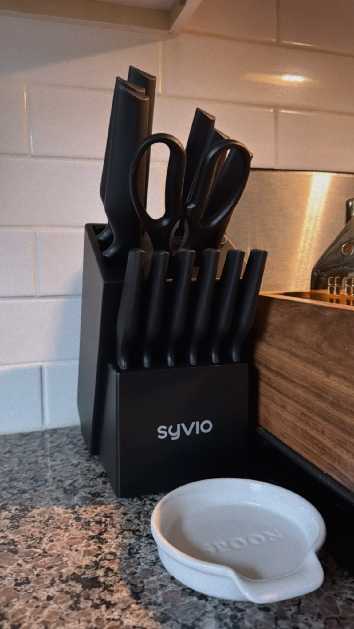 aesthetic good quality knife set 🖤