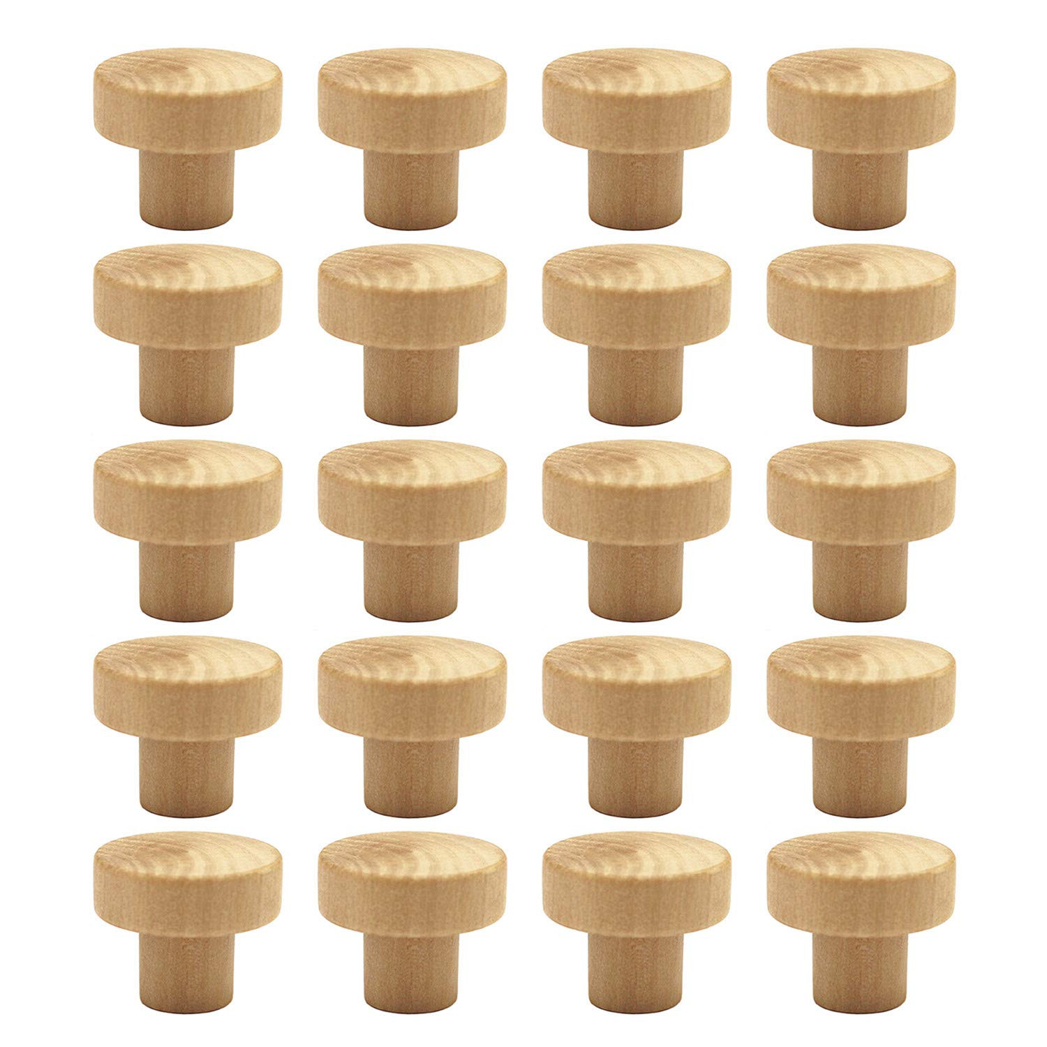 WEICHUAN 20PCS Round Unfinished Wood Cabinet Furniture Drawer Knobs Pulls Handles (Diameter: 3.6c... | Amazon (US)