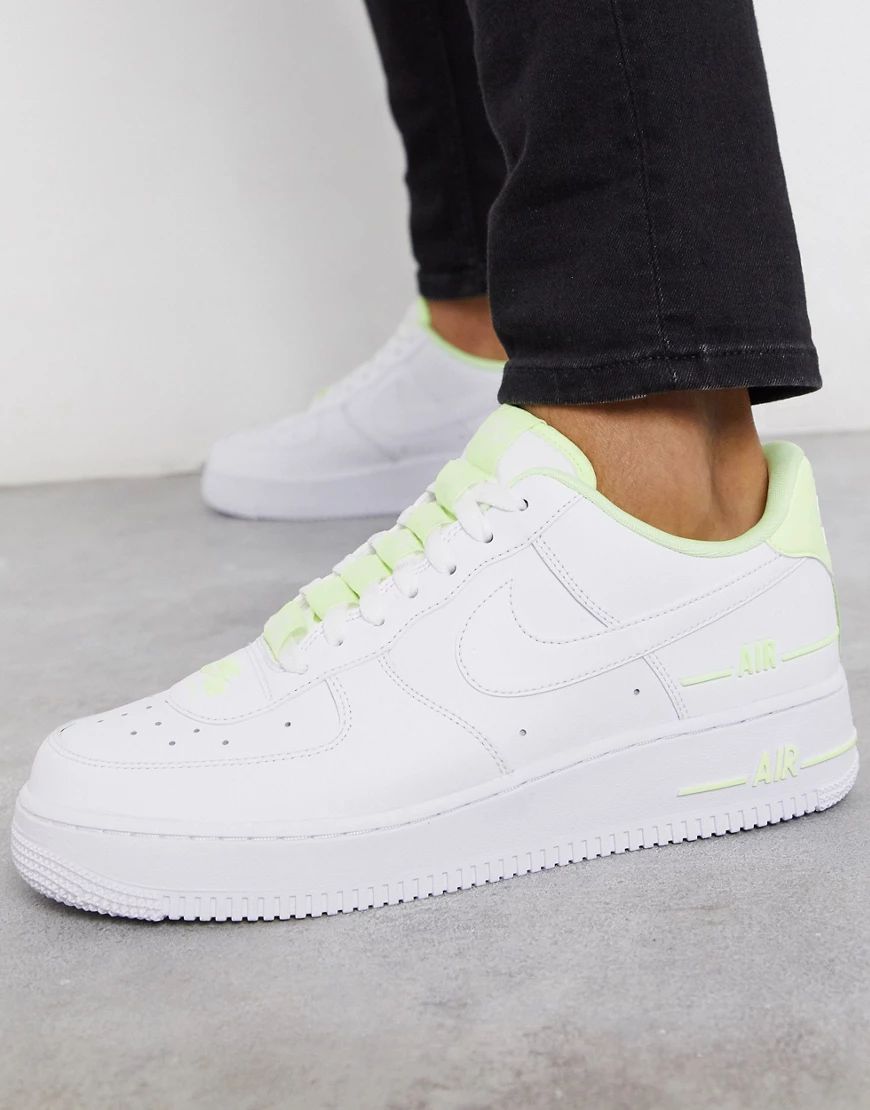 Nike Air Force 1 '07 LV8 3SU20 sneakers in white/volt | ASOS (Global)