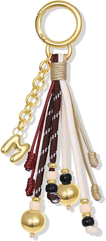 KissYan Christmas Initial Bag Charm for Women, Colorful Rope Purse Keychain With Puffy Letter, Ha... | Amazon (US)