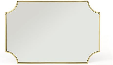 Christopher Knight Home Verne Glam Wall Mirror with Gold Finished Stainless Steel Frame, Gold Fin... | Amazon (US)