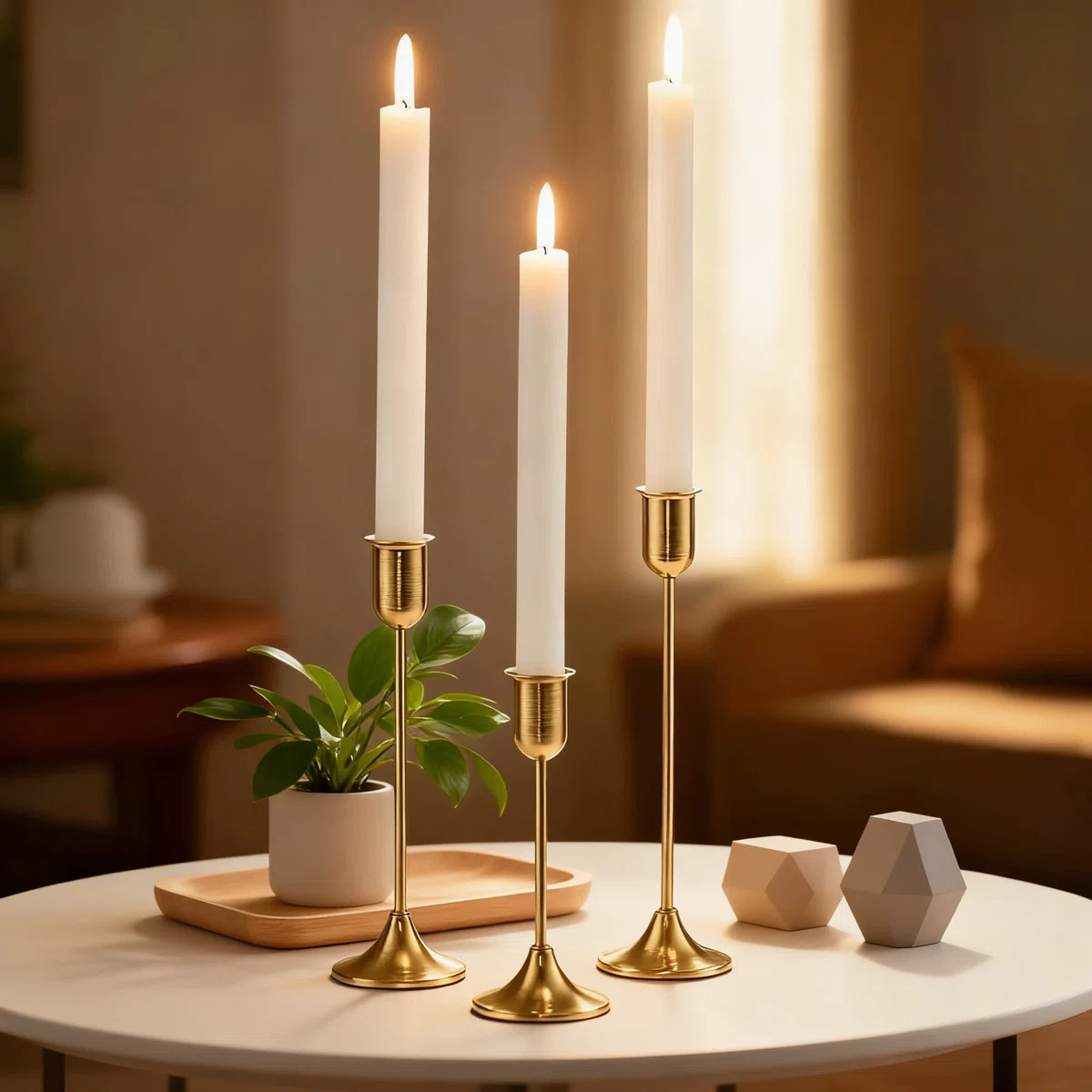 6-Piece Taper Candle Holders Set, Vintage Modern Metal Candlestick Holders For Wedding Centerpiec... | Wayfair North America