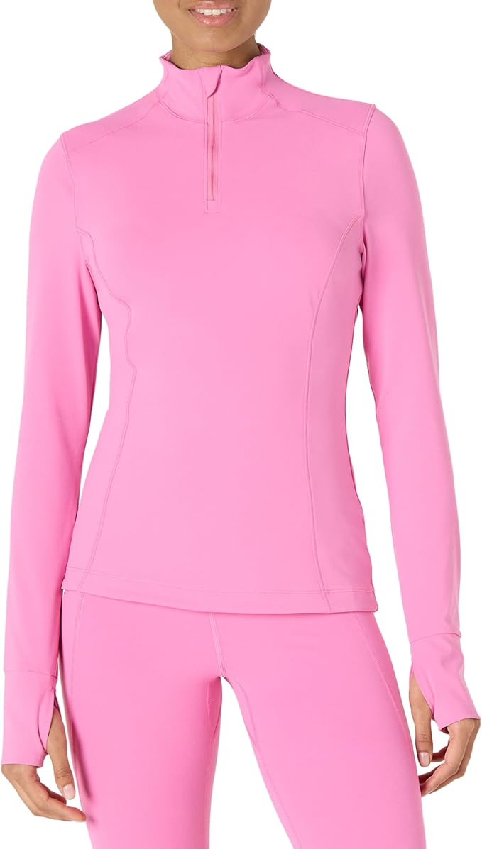 Amazon Essentials Women's Active FormFlex Buttery Soft Slim Fit Quarter Zip Long Sleeve Pullover ... | Amazon (US)