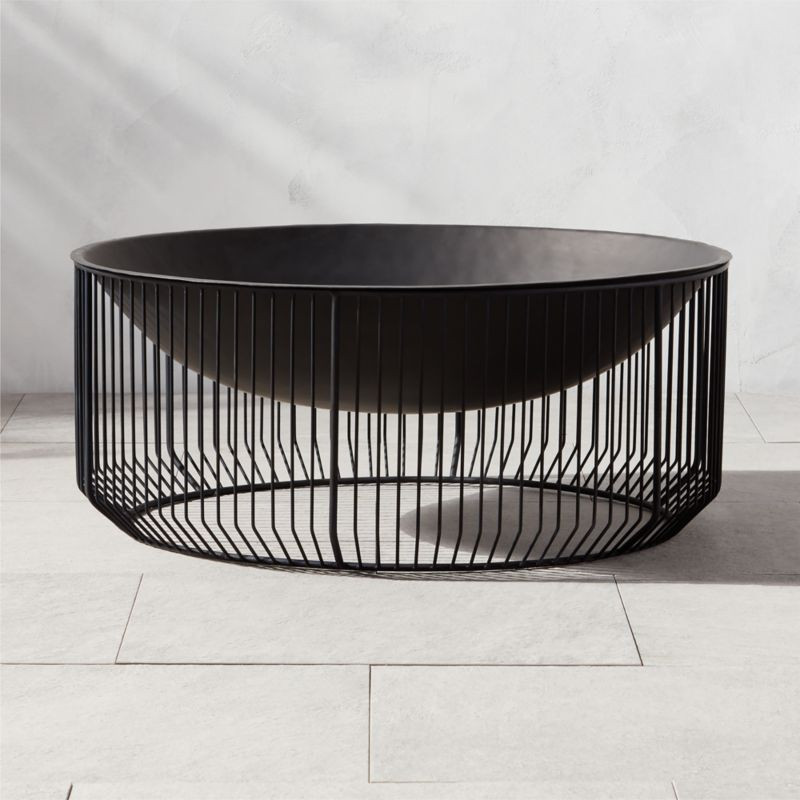 Finn Black Iron Fire Pit | CB2 | CB2