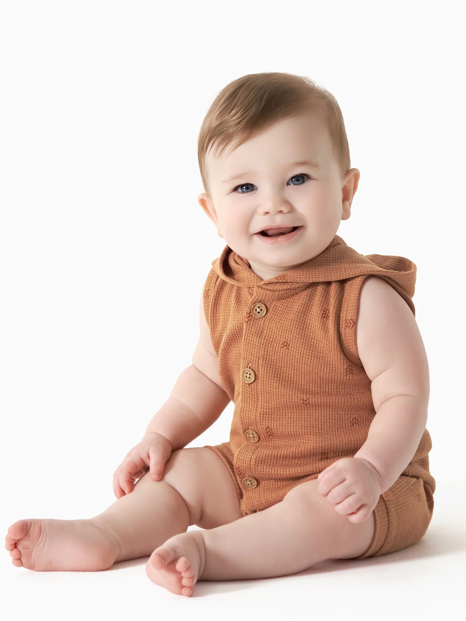 Modern Moments by Gerber Baby Boy Hooded Sleeveless Romper, Sizes 0/3M-24M | Walmart (US)