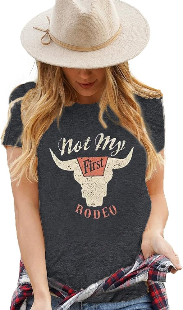 Let 'er Rip Cowboy T-Shirt Tee Women Casual Country Music Short Sleeve Tees Tops | Amazon (US)
