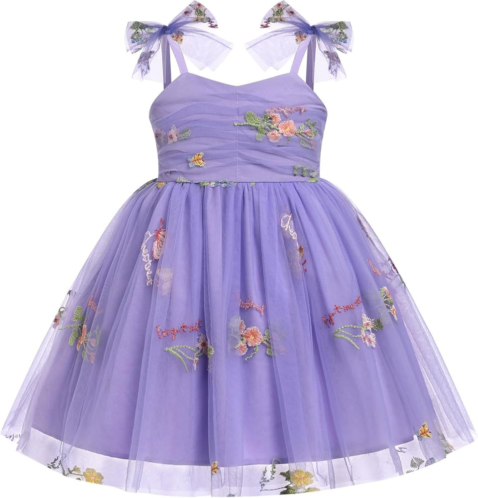 Toddler Tutu Dress Baby Girls Party Dress Floral Backless Ruffle Tulle Dress for Cake Smash Birth... | Amazon (US)