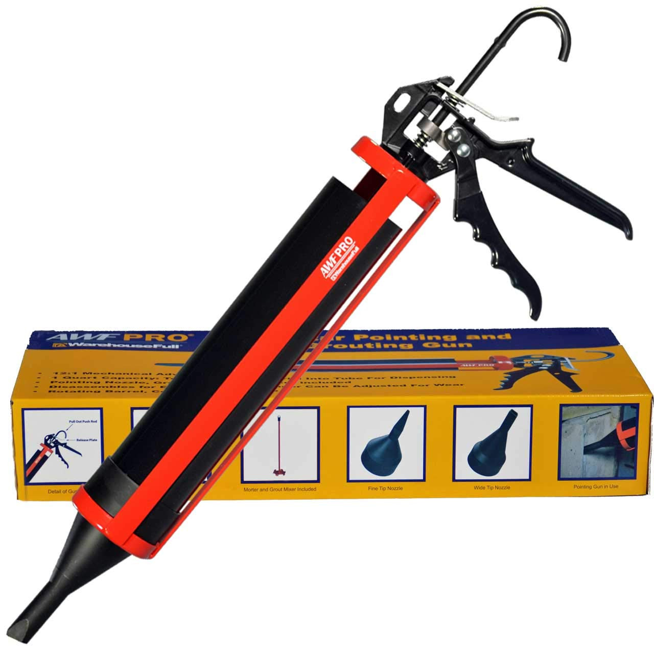 AWF PRO - Mortar Pointing Gun, 1 Quart (32 fl oz.) Capacity, 12:1 Thrust,2 Nozzles, Adjustable Pu... | Amazon (US)