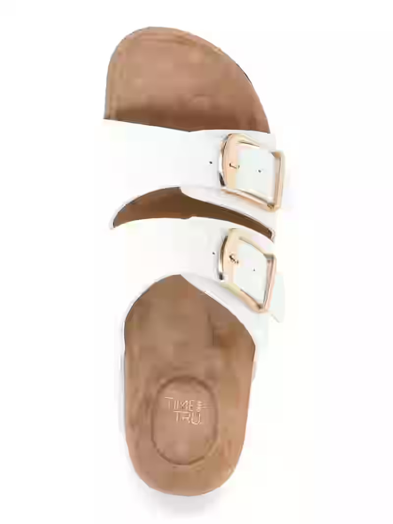 Time and Tru Women's Footbed Slide Sandals, Wide Width Available | Walmart (US)