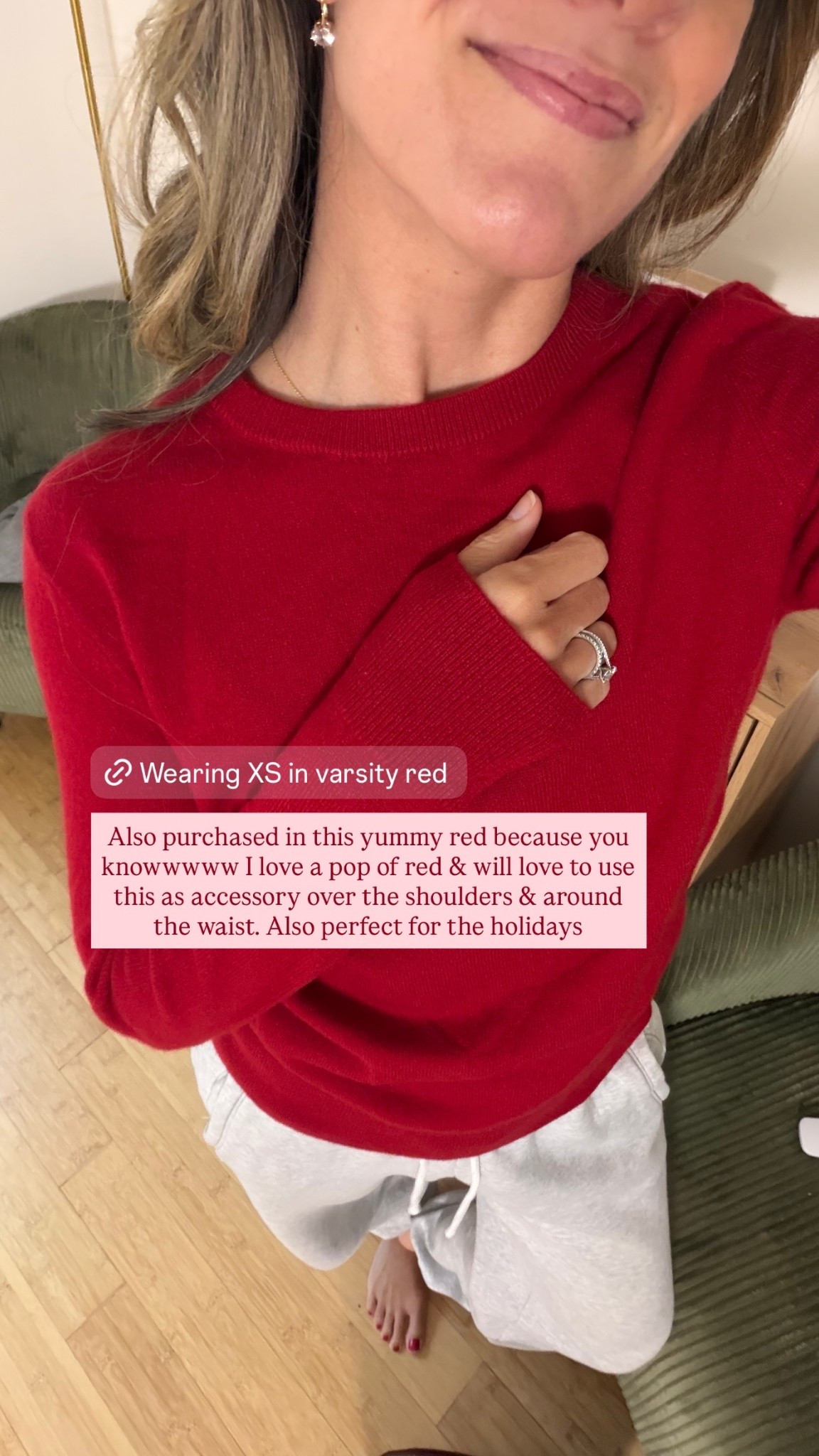 Also purchased in this yummy red because you knowwwww I love a pop of red & will love to use this as accessory over the shoulders & around the waist. Also perfect for the holidays

Wearing XS

#LTKmomlife #LTKootd #LTKSeasonal