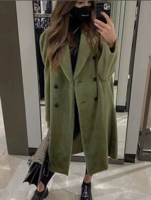 BNWT ZARA GREEN FAUX FUR DOUBLE BREASTED COAT SIZE S  Sold Out $169  | eBay | eBay US