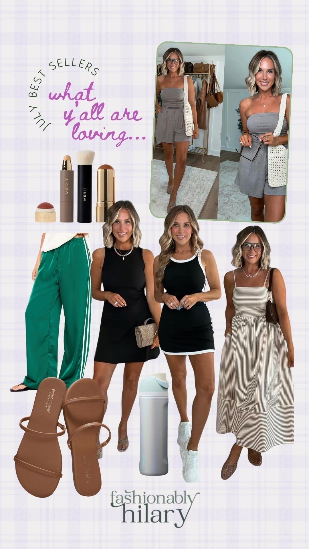 July is over, and the bestsellers were so good! 
Merit: intro beauty kit
Target: pearl Owala water bottle
Walmart: must-have little black dress 
Old Navy: green satin track pants 
Amazon: two strap flat sandals
Must-have tennis dress (the back is so dang cute)
Striped maxi dress & strapless romper

#LTKSeasonal #LTKMidsize #LTKSaleAlert