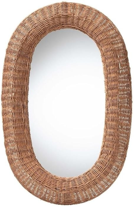 bali & pari Brisia Rattan Wall Mirror Handwoven Wicker Framed Mirror Natural | Amazon (US)