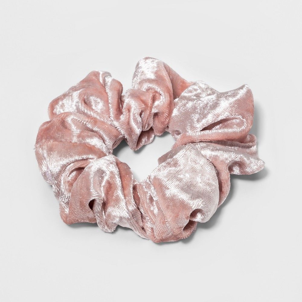 Fashion Scrunchie Velvet Hair elastics - Pink | Target