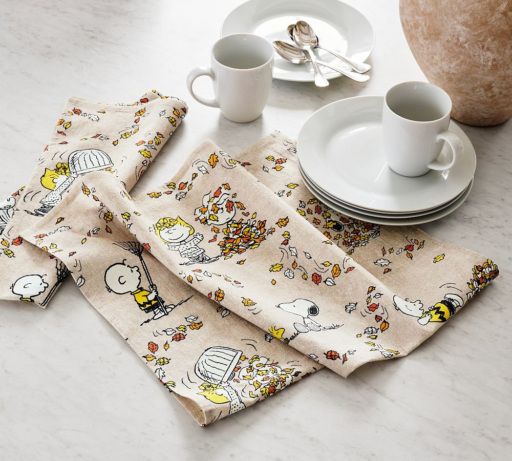 Peanuts™ Fall Leaves Tea Towels - Set of 2 | Pottery Barn (US)