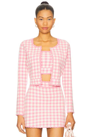 LoveShackFancy Bridgette Cardigan in Pink Pearl from Revolve.com | Revolve Clothing (Global)
