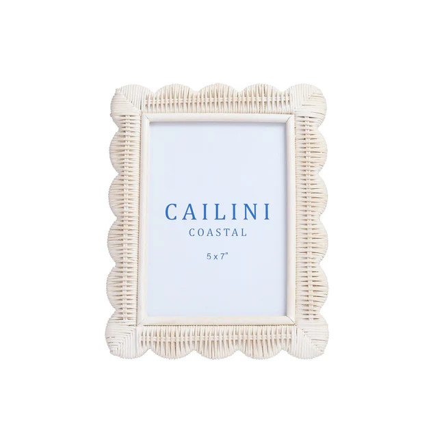 Surfside Scallop Rattan Photo Frame Driftwood | Cailini Coastal