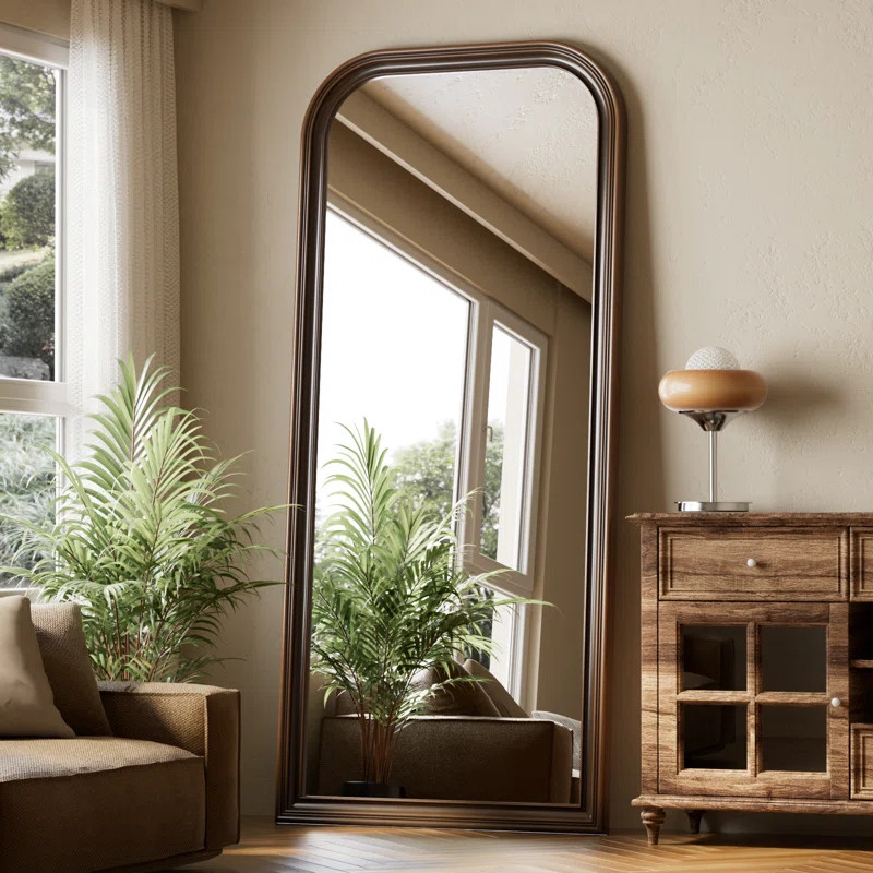 Oversized Vintage Full Length Mirror 32"X71" Arched Standing Floor Mirror Wall Mirror With PU Fra... | Wayfair North America