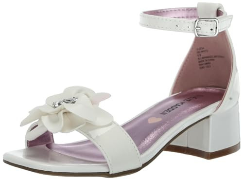 Steve Madden Girls Shoes Girls Lessa Heeled Sandal, White, 5 Big Kid | Amazon (US)