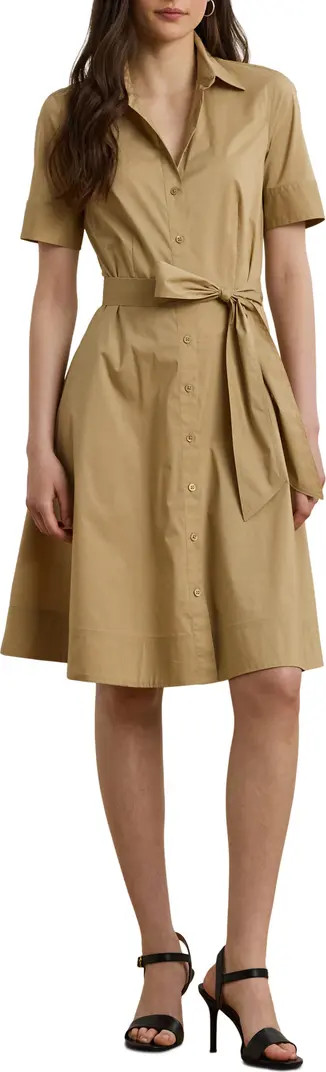 Belted Cotton Blend Shirtdress | Nordstrom