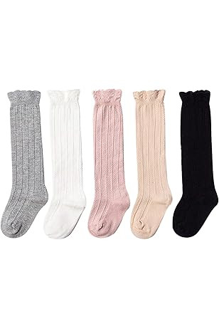 Baby Girls Knee High Socks Tube Cute Stockings Long Unisex Infants Toddler Sock Tights Baby | Amazon (US)