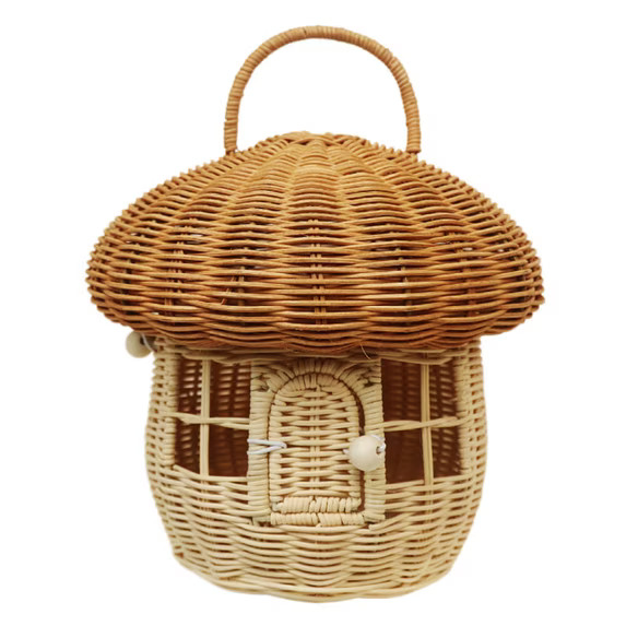 TENEBRALUX Handmade Wicker Mushroom-Shaped Storage Basket for Outdoor, Kids, Decor, Photography P... | Walmart (US)
